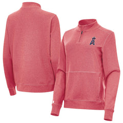 Los Angeles Angels Antigua Women's Crush Stars and Stripes Team Logo Quarter-Zip Pullover Top Sale