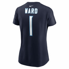 Cameron Ward Tennessee Titans Women's Name & Number T-Shirt Navy - Nike
