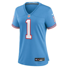 Cam Ward Tennessee Titans Women's 2025 NFL Draft 2nd Alternate Game Jersey Light Blue - Nike