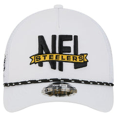 Pittsburgh Steelers New Era NFL 9FORTY A-Frame M-Crown Adjustable Trucker Hat White - NFL