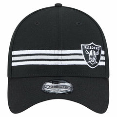 Las Vegas Raiders New Era Stripes 39THIRTY Flex Hat Black - NFL