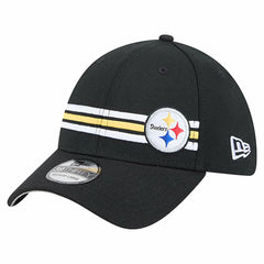 Pittsburgh Steelers New Era Stripes 39THIRTY Flex Hat Black - NFL