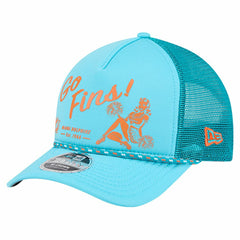 Miami Dolphins New Era Gas Station 9FORTY A-Frame M-Crown Adjustable Trucker Hat Aqua - NFL