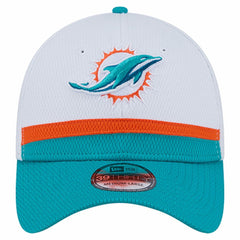 Miami Dolphins New Era Dashmark Rays 39THIRTY Flex Hat White/Aqua - NFL