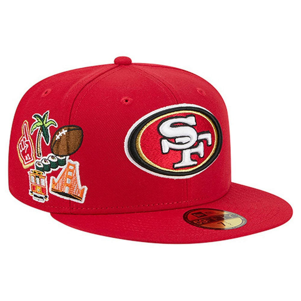 San Francisco 49ers New Era Group Chat 59FIFTY Fitted Hat Scarlet - NFL