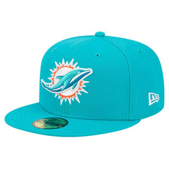 Miami Dolphins New Era Group Chat 59FIFTY Fitted Hat Aqua - NFL