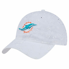 Miami Dolphins New Era Women's Floral 9TWENTY Adjustable Hat White - NFL