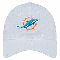 Miami Dolphins New Era Women's Floral 9TWENTY Adjustable Hat White - NFL