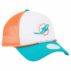 Miami Dolphins New Era Women's Friendship Bracelet 9FORTY Adjustable Hat White/Aqua - NFL