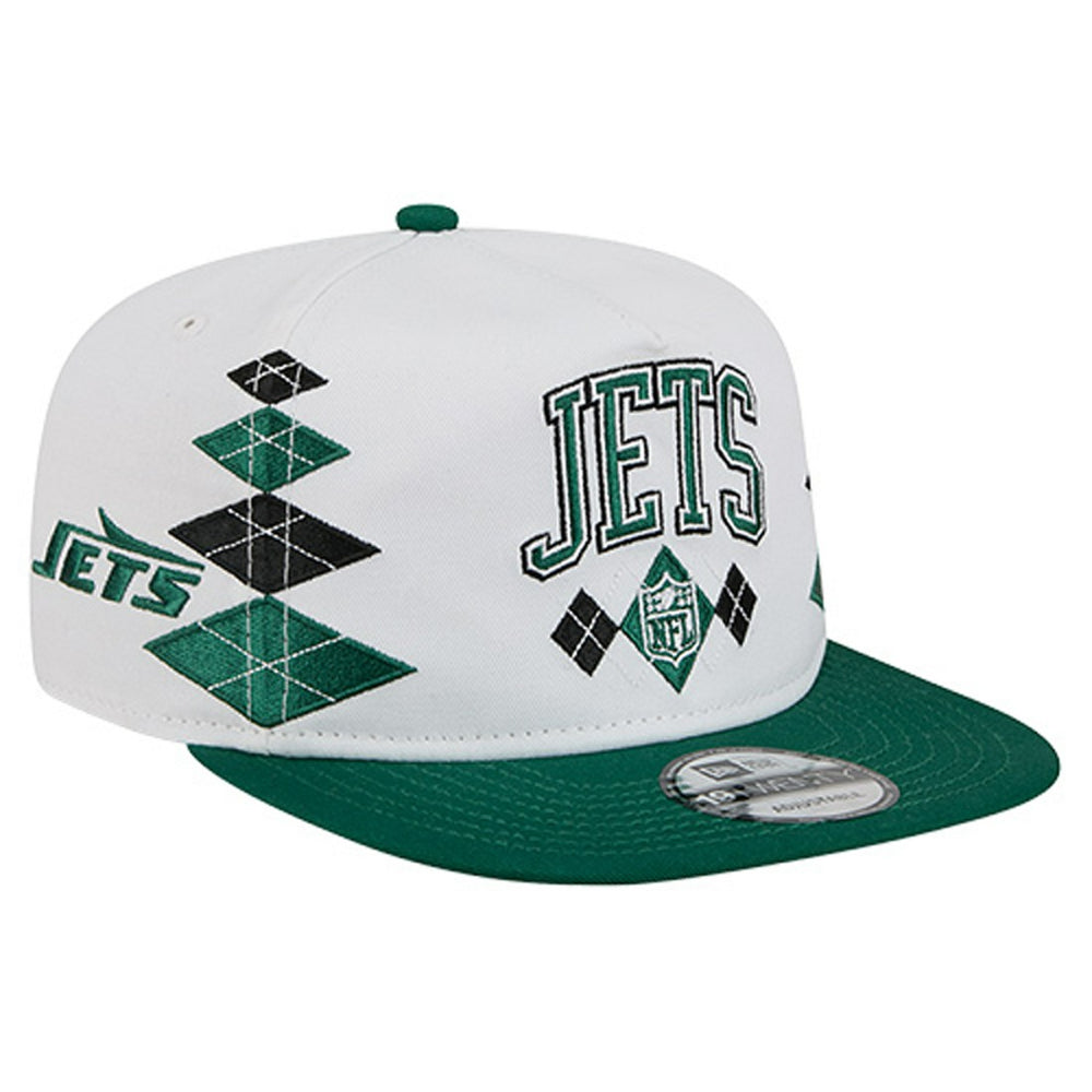 New York Jets New Era Argyle 19TWENTY Adjustable Hat White - NFL
