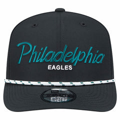 Philadelphia Eagles New Era Script 9SEVENTY Adjustable Hat Black - NFL
