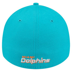 Miami Dolphins New Era Overlap Logo 39THIRTY Stretch Fit Hat Aqua - NFL