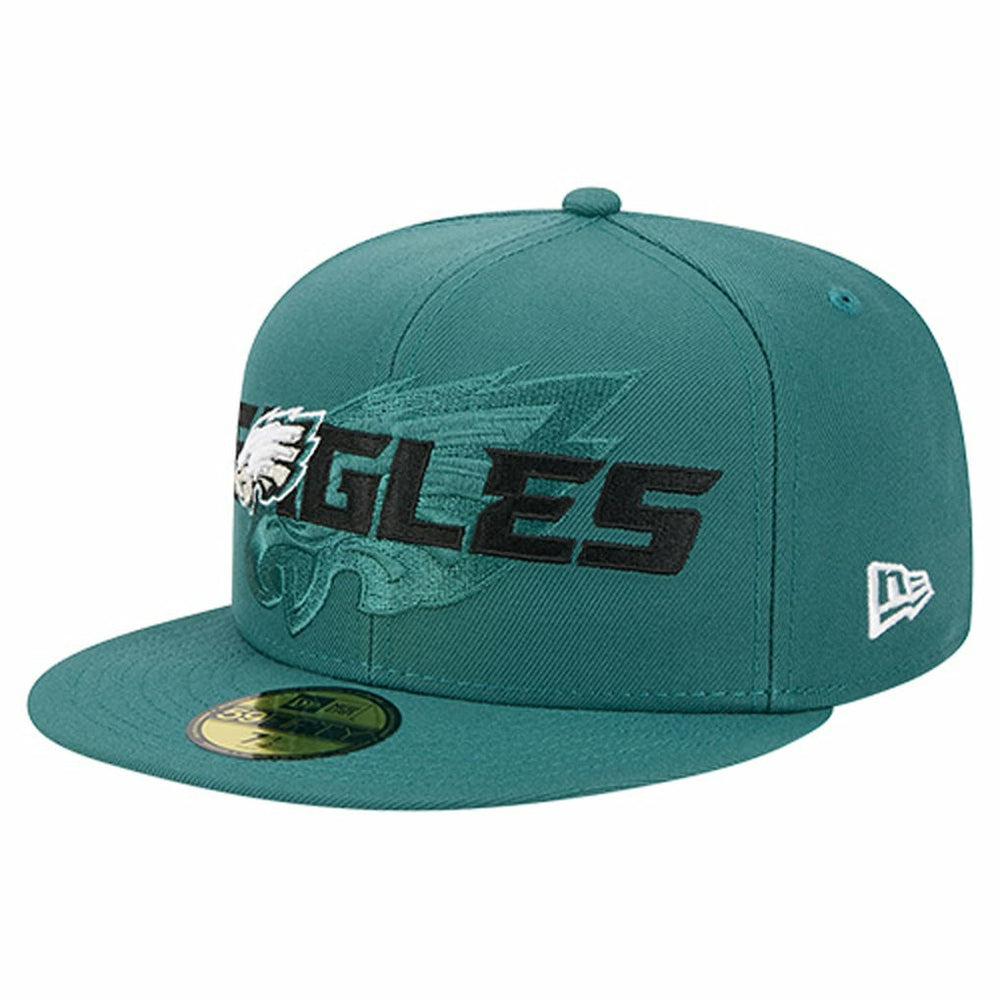 Philadelphia Eagles New Era Overlap Wordmark 59FIFTY Fitted Hat Midnight Green - NFL
