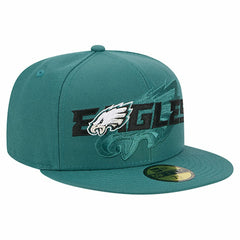 Philadelphia Eagles New Era Overlap Wordmark 59FIFTY Fitted Hat Midnight Green - NFL