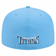 Tennessee Titans New Era Overlap Wordmark 59FIFTY Fitted Hat Light Blue - NFL