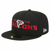Atlanta Falcons New Era Overlap Wordmark 59FIFTY Fitted Hat Black - NFL