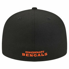 Cincinnati Bengals New Era Overlap Wordmark 59FIFTY Fitted Hat Black - NFL