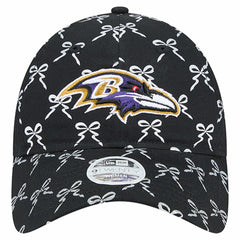 Baltimore Ravens New Era Women's Ribbon 9TWENTY Adjustable Hat Black - NFL