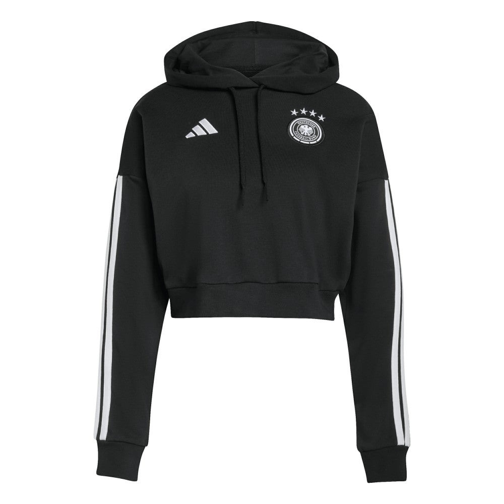 Adidas Germany National Team Women's FIFA x World Cup Alphaskin Cropped Hoodie - Black