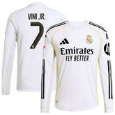 Adidas Vini Jr. Real Madrid 2025/26 Home Long Sleeve Jerseys - White
