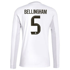 Adidas Jude Bellingham Real Madrid 2025/26 Home Replica Long Sleeve Jerseys - White