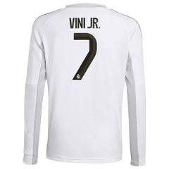 Adidas Vini Jr. Real Madrid Youth 2025/26 Home Replica Long Sleeve Jerseys - White