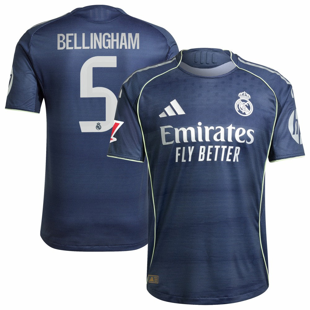 Adidas Jude Bellingham Real Madrid 2025/26 Away Player Jerseys - Blue