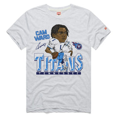 Cameron Ward Tennessee Titans Homage Unisex Caricature Player Graphic Tri-Blend T-Shirt Ash - NFL