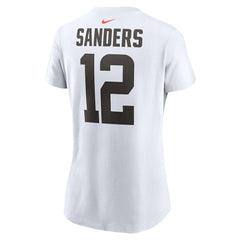 Shedeur Sanders Cleveland Browns Women's 2025 NFL Draft Name & Number T-Shirt White - Nike