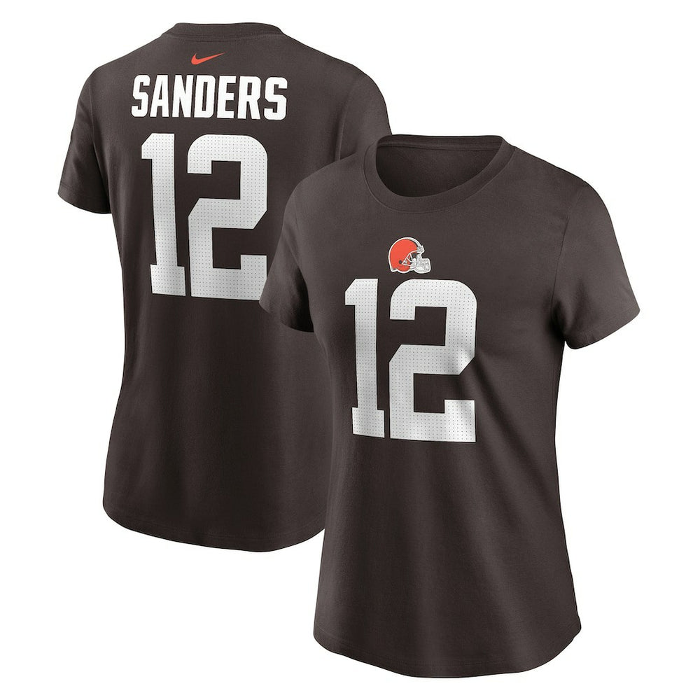 Shedeur Sanders Cleveland Browns Women's 2025 NFL Draft Name & Number T-Shirt Brown - Nike