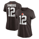 Shedeur Sanders Cleveland Browns Women's 2025 NFL Draft Name & Number T-Shirt Brown - Nike