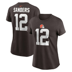 Shedeur Sanders Cleveland Browns Women's 2025 NFL Draft Name & Number T-Shirt Brown - Nike