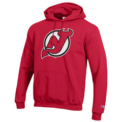New Jersey Devils - Champion Primary Logo 1-Hit Pullover Hoodie Red