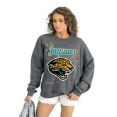 Jacksonville Jaguars Gameday Couture Women's Ready to Rumble Premium Fleece Pullover Sweatshirt Gray - NFL