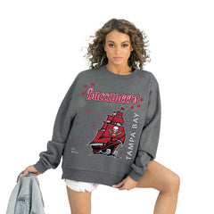 Tampa Bay Buccaneers Gameday Couture Women's Ready to Rumble Premium Fleece Pullover Sweatshirt Gray - NFL