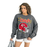 Kansas City Chiefs Gameday Couture Women's Ready to Rumble Premium Fleece Pullover Sweatshirt Gray - NFL