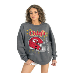 Kansas City Chiefs Gameday Couture Women's Ready to Rumble Premium Fleece Pullover Sweatshirt Gray - NFL