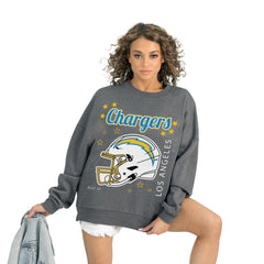Los Angeles Chargers Gameday Couture Women's Ready to Rumble Premium Fleece Pullover Sweatshirt Gray - NFL