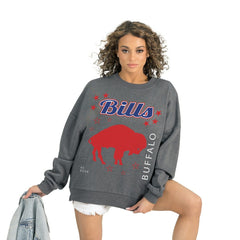 Buffalo Bills Gameday Couture Women's Ready to Rumble Premium Fleece Pullover Sweatshirt Gray - NFL