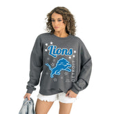Detroit Lions Gameday Couture Women's Ready to Rumble Premium Fleece Pullover Sweatshirt Gray - NFL