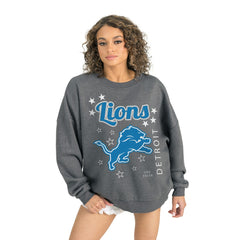 Detroit Lions Gameday Couture Women's Ready to Rumble Premium Fleece Pullover Sweatshirt Gray - NFL
