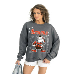 Cleveland Browns Gameday Couture Women's Ready to Rumble Premium Fleece Pullover Sweatshirt Gray - NFL