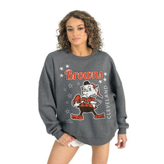 Cleveland Browns Gameday Couture Women's Ready to Rumble Premium Fleece Pullover Sweatshirt Gray - NFL