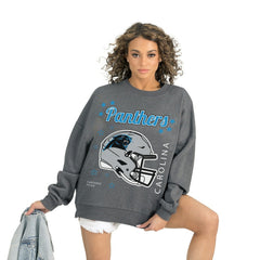 Carolina Panthers Gameday Couture Women's Ready to Rumble Premium Fleece Pullover Sweatshirt Gray - NFL