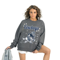 Dallas Cowboys Gameday Couture Women's Ready to Rumble Premium Fleece Pullover Sweatshirt Gray - NFL