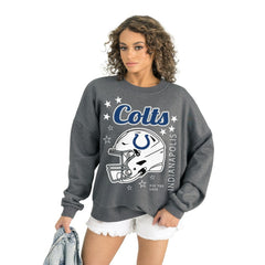 Indianapolis Colts Gameday Couture Women's Ready to Rumble Premium Fleece Pullover Sweatshirt Gray - NFL