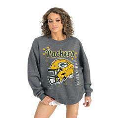 Green Bay Packers Gameday Couture Women's Ready to Rumble Premium Fleece Pullover Sweatshirt Gray - NFL