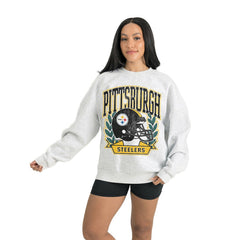 Pittsburgh Steelers Gameday Couture Women's Heritage Premium Fleece Pullover Sweatshirt Gray - NFL