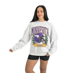 Minnesota Vikings Gameday Couture Women's Heritage Premium Fleece Pullover Sweatshirt Gray - NFL