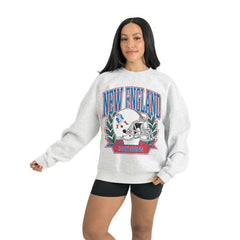 New England Patriots Gameday Couture Women's Heritage Premium Fleece Pullover Sweatshirt Gray - NFL